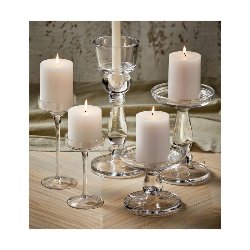 tagltd Lana Clear Glass Reversible Taper and Pillar Candle Holder Large, 5.9L x 5.9W x 8.1H inches, 2 of 3