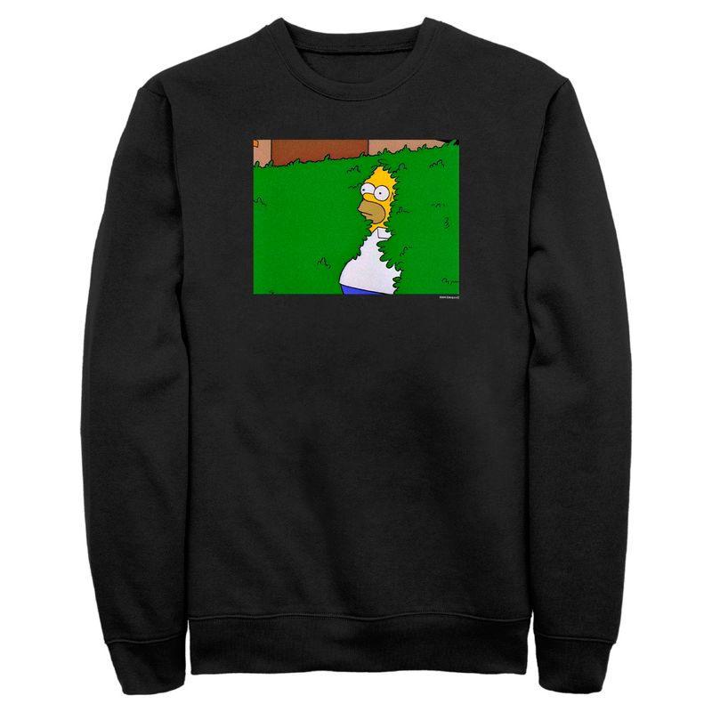 Men's The Simpsons Homer Disappearing into the Bush, Nothing to See here Sweatshirt, 1 of 5