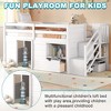 QingMoon Full Size Low loft Bed, Wood Kids Bed Frame with Stairs, Storage Shelf and Safety Guardrail, for Bedroom - 4 of 4