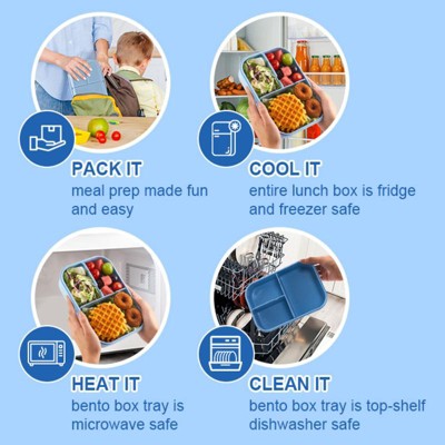 Blue Leak-Proof Bento Box, Lunch Box, BPA-Free and Chemical-Free, 1150ml