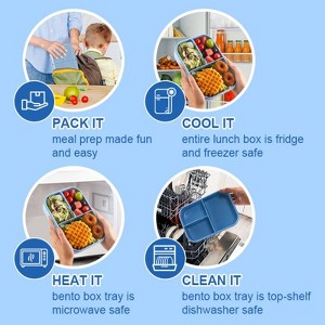 Blue Leak-Proof Bento Box, Lunch Box, BPA-Free and Chemical-Free, 1150ml - 1 of 4