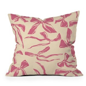 Deny Designs Loubruzzoni Pink Bow Pattern Square Indoor Throw Pillow - 1 of 4