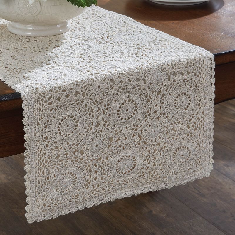 Park Designs Cream Lace Table Runner 54"L, 1 of 5