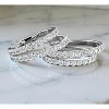 18k White Gold Plated 20mm Hoop Earrings with Crystals Gift for Women - 3 of 4