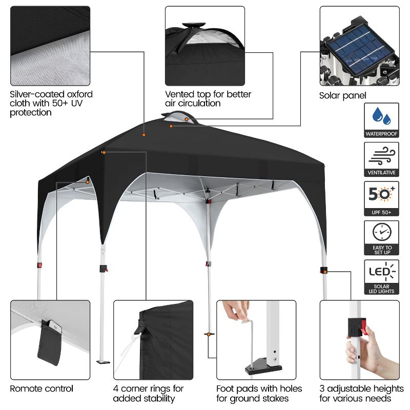 Yaheetech 10 × 10 ft Portable Pop-Up Canopy Tent, 4 of 7