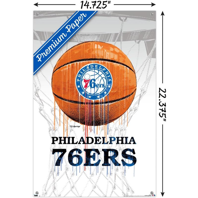 Trends International NBA Philadelphia 76ers - Drip Ball Unframed Wall Poster Prints, 3 of 7