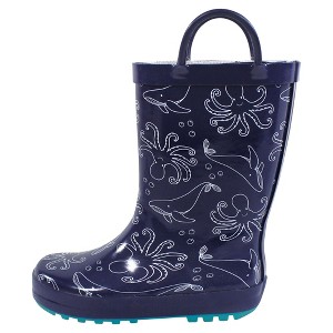 Hudson Baby Infant Boy Rain Boots, Sea Octopus - 1 of 4