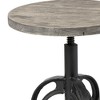HomeRoots Natural and Black Solid Wood and Iron Backless Adjustable Height Bar Chair - 4 of 4