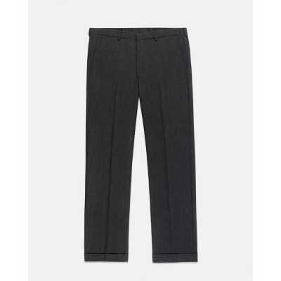 Lomsoe solid charcoal wool trousers