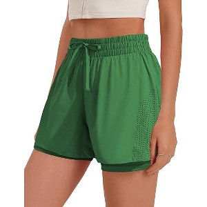 Pinspark womens High Waisted Quick Dry Gym Shorts with Pocket - 1 of 4