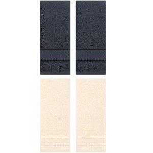 REGALWOVEN 4 Pcs Striped Comfortable Quick Drying Non-Linting Hand Towel 14" x 30" - 1 of 4