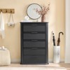 ORRD 5 Drawer Dresser, 45" Tall Fluted Chest, Curved Profile Storage for Bedroom Living Room，Black - 4 of 4