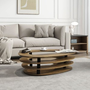 Coffee Table Round Wood, Ideal Centerpiece for Your Living Room, Classic Round Coffee Table-Cuddlewood - 1 of 4