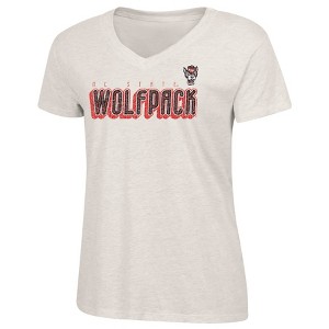 NCAA NC State Wolfpack Women's Oatmeal V-Neck T-Shirt - 1 of 3