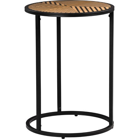 Wilson Round Side Table Carbon Black - ClickDecor: Modern Accent Furniture, Powder-Coated Metal Frame, MDF Top - image 1 of 4