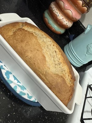 2pc Stoneware Bread Loaf Pan & Lid Cream/Clay - Hearth & Hand™ with Magnolia