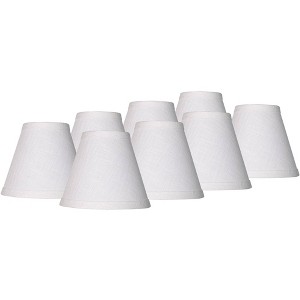 Springcrest Set of 8 Hardback Empire Chandelier Lamp Shades White Small 3" Top x 6" Bottom x 5" High Candelabra Clip-On Fitting - 1 of 4