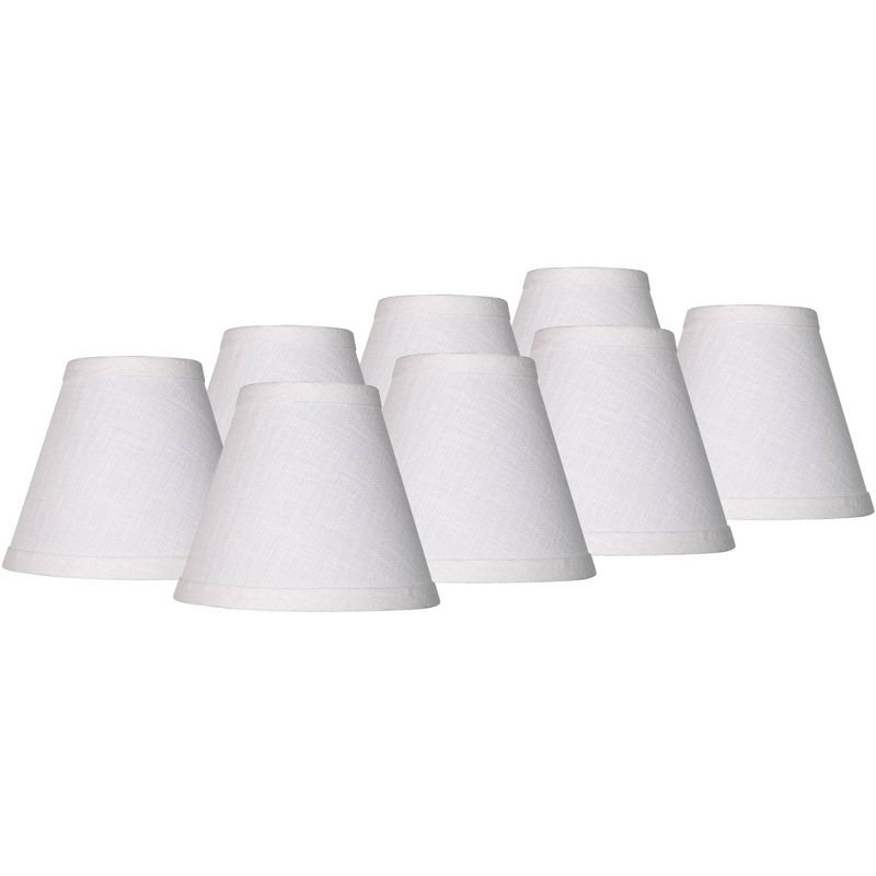 Springcrest Set of 8 Hardback Empire Chandelier Lamp Shades White Small 3" Top x 6" Bottom x 5" High Candelabra Clip-On Fitting, 1 of 8