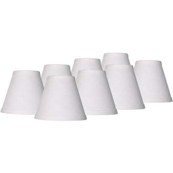Springcrest Set of 8 Hardback Empire Chandelier Lamp Shades White Small 3" Top x 6" Bottom x 5" High Candelabra Clip-On Fitting