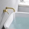 Sumerain Wall Mount Tub Filler  Brushed Gold Bathtub Faucet with Rough-in Valve, Left-Handed Handle - 3 of 4