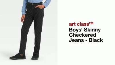 50 IT Men's Monogram Straight Leg Jeans Black