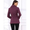 INSPIRE CHIC Women's Winter Single Breasted Shawl Collar Outerwear Pea Trench Coats with Belt - 3 of 4