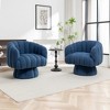 SEYNAR Modern Teddy Upholstered Fabric Round 360 Degree Swivel Accent Chair Set of 2 - 3 of 4