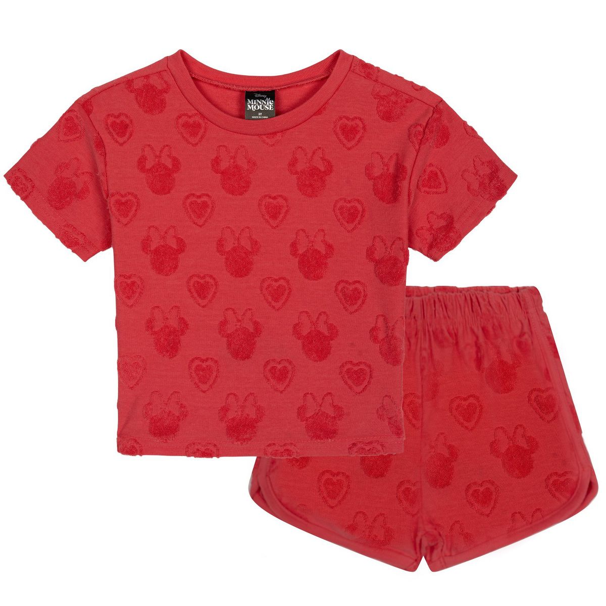Disney Minnie Mouse Baby Girls' Loop Terry T-Shirt and Shorts Set Infant
