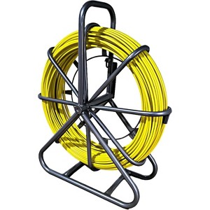 492Ft Fiberglass Fish Tape, 5/16" Non-Conductive Cable Puller with Steel Reel Stand & 2 Heads, Heavy Duty Wire Puller for Conduit & Wall Fishing - 1 of 4