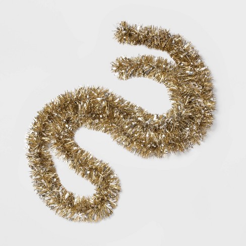 Glitter Garland Chain Links Decorative Gold, Silver Metallic