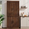 Garvee Tall Kitchen Pantry, Wood Pantry Storage Cabinet with 4 Doors & Adjustable Shelves, Farmhouse Freestanding Pantry Cupboard for Dining - 2 of 4