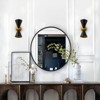 (Set of 2) Rennnsan Tristalyn 14"H Hardwired 2-Light Hourglass Shape Mid-Century Modern Dimmable Wall Sconce in Black - 4 of 4