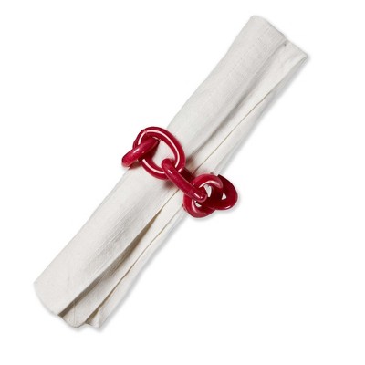 tag Links Napkin Ring Fuchsia