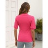Womens Tops Sweater Knit Ribbed Tops Short Sleeve Deep V Neck Blouse Solid Solid Hollow Sweater - 2 of 4