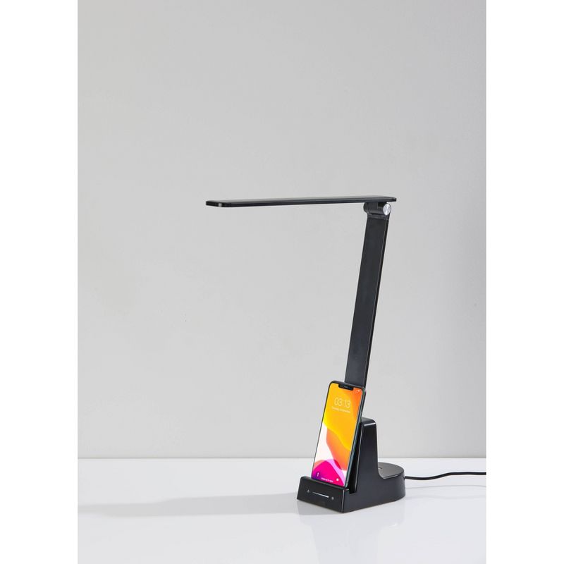 Cody LED Wireless Charging Desk Lamp with Smart Switch (Includes LED Light Bulb) Matte Black - Adesso, 3 of 9