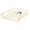 Grid Wire Letter Tray Gold - Threshold™: Steel Desk Organizer for Office Supplies & Organization - 2 of 4