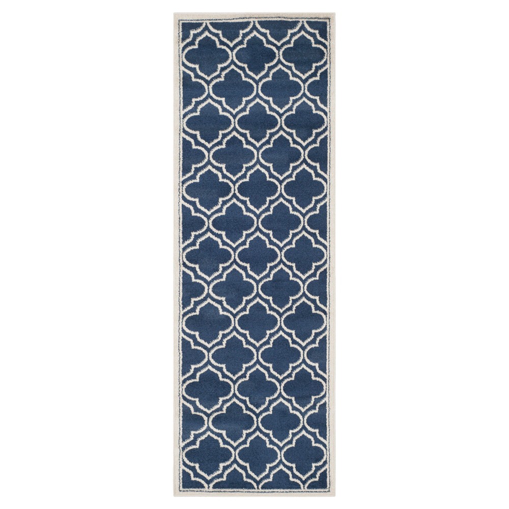 2'3inx7' Runner Coco Loomed Navy/Ivory - Safavieh