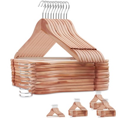 Wooden Hangers 20 Pack - Natural Wood Durable Heavy Duty Coat Hangers -  Premium Solid Clothes Hangers With Chrome Swivel Hook- Homeitusa : Target