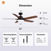 Siljoy 52-in Black Ceiling Fan with LED Light and Remote Control Include (5 Blades) For Bedroom Living Room and kitchen - 2 of 4