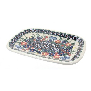 Blue Rose Polish Pottery 119 Vena Small Rectangular Serving Platter - 1 of 1