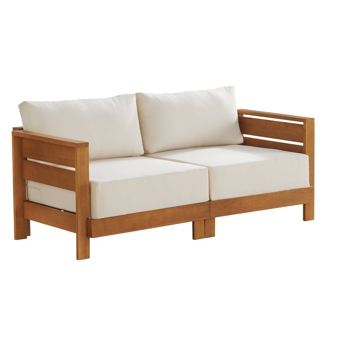 Alaterre Furniture Barton Outdoor Weather Resistant Loveseat with Cushions - thumbnail 2