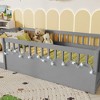 Whisen Twin Montessori Floor Bed Frame with High Rails, Light and Storage Shelf - 4 of 4