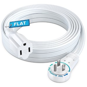 Maximm 360° Rotating Flat Plug Extension Cord Flat Cord with Slim Space-Saving Plug Design, 16 AWG - 1 of 4