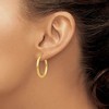Black Bow Jewelry 2.5mm x 25mm 14k Yellow Gold Classic Round Hoop Earrings - 3 of 4