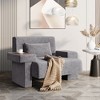 48'' Polyester Upholstered Oversized Armchair with Asymmetrical Armrest, Built-In Storage and Soft Cushion - 2 of 4