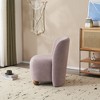 Sapphtopaz Modern Accent Chair Low Back Upholstered Chairs with Round Pine Wood Feet Armless Accent Chairs for Living Room, Bedroom, Nursery - 3 of 4