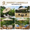 Sevobal Patio Umbrellas Outdoor Patio Market Umbrella with Crank and Tilt, Large Sunshade Umbrellas for Garden Poolside Beach, Beige, 108"*108"*96" - 3 of 4