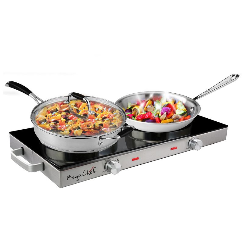 MegaChef Ceramic Infrared Double Cooktop, 3 of 9