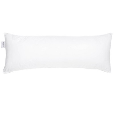 Bokser Home - Lumbar Down Alternative White Bed Pillow - 16" x 44", Lumbar