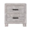 HomeRoots 24" Gray Two Drawer Distressed Wood Nightstand - 4 of 4
